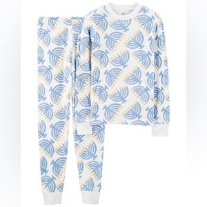 Carter’s Adult 2 Piece Hanukkah Pajamas, Size-Medium, Color-White, Blue